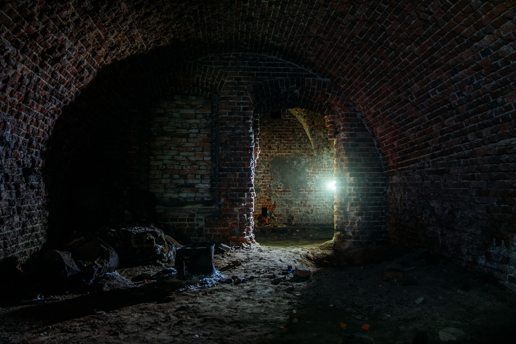 Dark dungeon under the old Prussian fortress